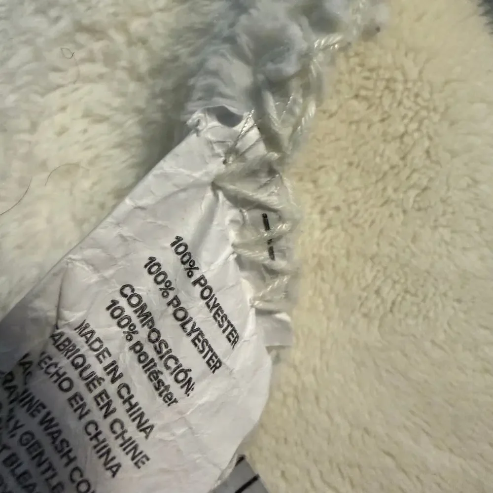 Pendleton White Blue Aztec Geometric Sherpa Fleece Throw Blanket 48x72 Southwest